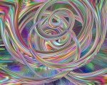 Intense rainbow colored loops and swirls