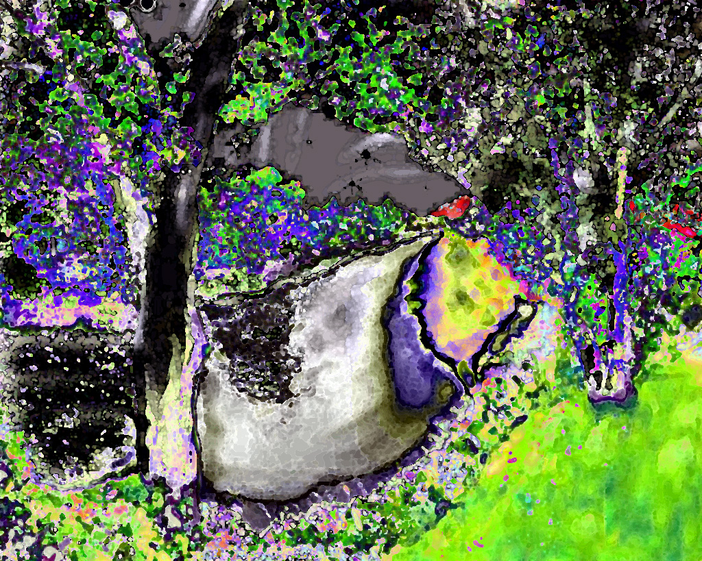 Digital painting of a lazy river in New Hampshire and we are not in Kansas anymore.